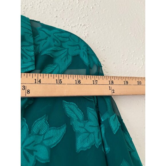 Victorias Secret Gold Label Womens Emerald Green  Floral Sheer Pajamas Set VTG - Picture 8 of 12